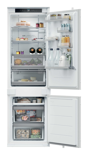Haier HBW5518DK Integrated Smart 70/30 Fridge Freezer - Sliding Hinge, White - image 1