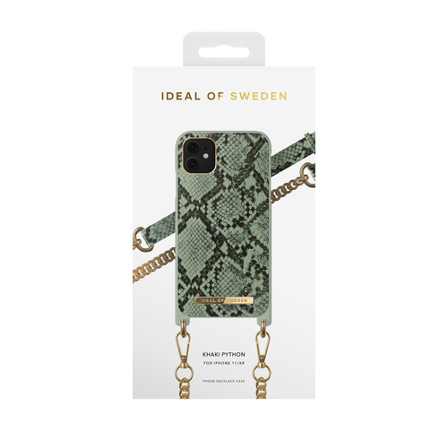 iDeal of Sweden Necklace Case iPhone 11/XR Khaki Python – image 2