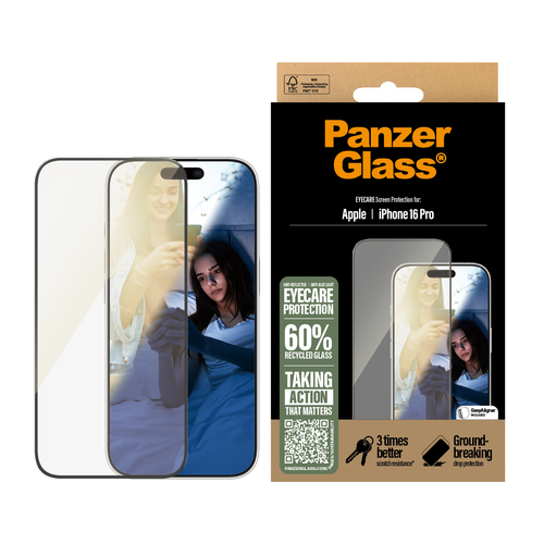 PanzerGlass EyeCare Screen Protector iPhone 16 Pro   Ultra-Wide Fit – Foto 2 von 4