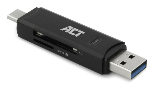 ACT Connectivity USB-C/USB-A kaartlezer, SD/micro SD