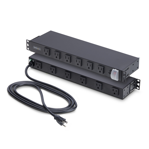 StarTech.com 12-Outlet Rackmount PDU, 1U Server Power Strip with Wide-Spaced Right-Angle Ports, Mounted Power Distribution Unit for 19-Inch Racks and Cabinets – image 9