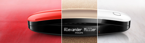 Philips M6601CWR/53 telephone DECT telephone Gold, Red, White