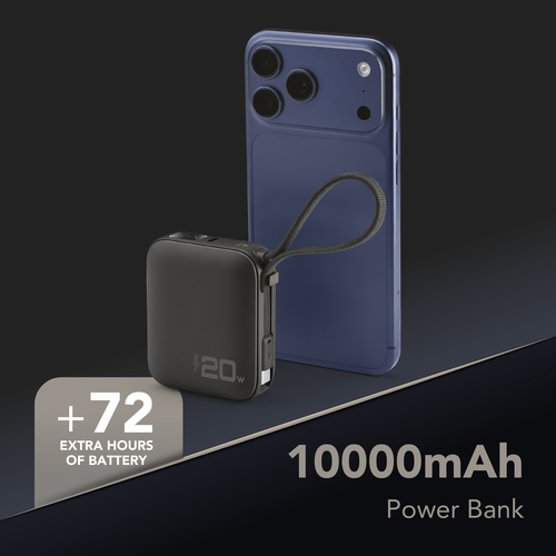 Cellularline POCKET POWER BANK 10000 mAh 20W USB-C PORT BLACK – image 2