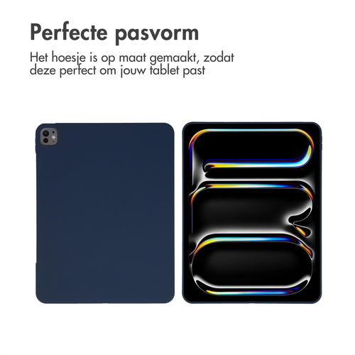 Accezz Liquid Silicone Backcover met penhouder iPad Pro 13 (2024) M4 - Donkerblauw, afbeelding 6