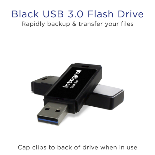 Integral USB 3.0 Memory Stick - 256 GB, Black, Black - image 2