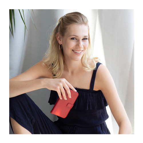 Selencia Echt Lederen Bookcase iPhone SE / 5 / 5s - Rood, afbeelding 4