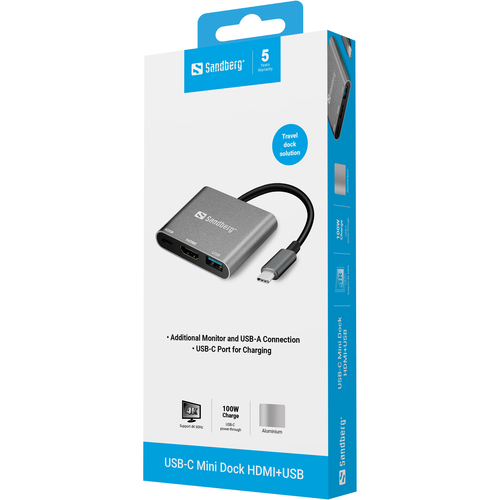 Sandberg USB-C Mini Dock HDMI+USB – image 3