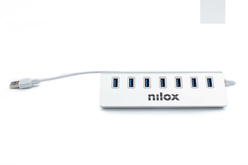 Nilox NX7HUB30 interface hub USB 3.2 Gen 1 (3.1 Gen 1) Type-A 5000 Mbit/s Grey – image 1
