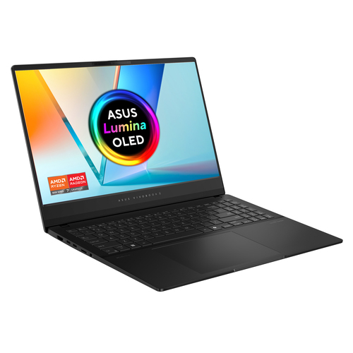 ASUS Vivobook S15 OLED M5506UA-MA003W AMD Ryzen™ 7 8845HS Ноутбук 39,6 cm (15.6") 3K 16 GB LPDDR5x-SDRAM 512 GB Твердотельный накопитель (SSD) Wi-Fi 6E (802.11ax) Windows 11 Home Черный