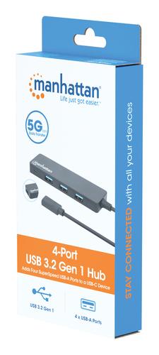 Conector Múltiple de 4 Puertos para USB MANHATTAN 164924