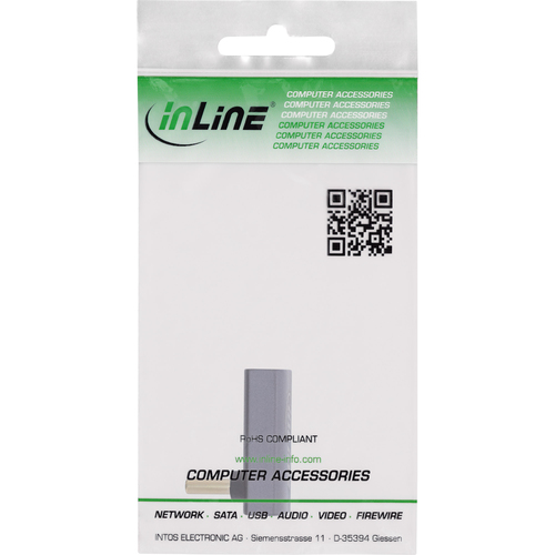 InLine 35900I tussenstuk voor kabels USB-C Grijs, afbeelding 3