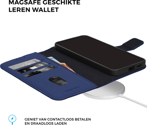 Mobiparts Leather Wallet Case Apple iPhone 17 Blue (MagSafe Compatible) V2 – image 3