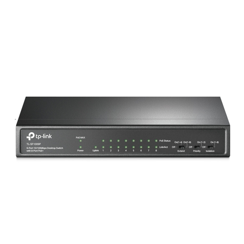 TP-Link TL-SF1009P сетевой коммутатор Неуправляемый Fast Ethernet (10/100) Питание по Ethernet (PoE) Черный