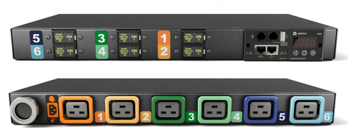 Vertiv Geist MN03E1R1-06L193-3PS56B0H10-S power distribution unit (PDU) 6 AC outlet(s) 0U Black