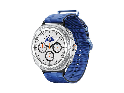 Samsung Galaxy Watch 8 Classic, Bluetooth, 46mm, Hybrid Band, White + Athleisure Band, Blue, S/M