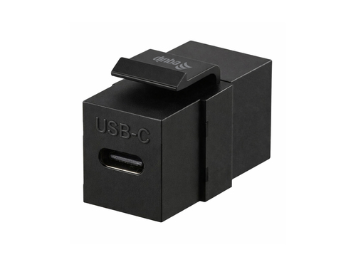Product image: Equip USB 3.2 Gen2 USB-C Keystone Coupler, Black