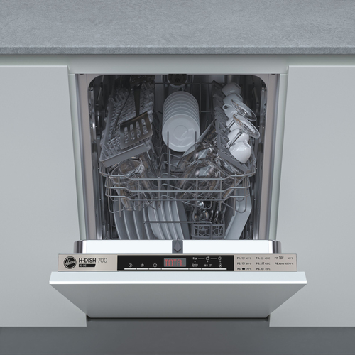 Hoover Hdih 2T1047-80 Slimline Fully Integrated Dishwasher, Silver/Grey - image 1