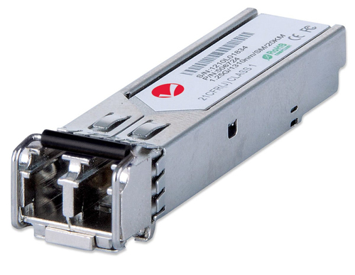 Intellinet Transceiver Module Optical, Gigabit Fiber SFP Mini-GBIC, 1000Base-Lx (LC) Single-Mode Port, 20km, Wavelength 1310nm, Ethernet, Fibre, MSA Compliant,