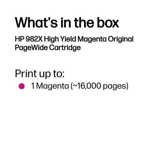 HP 982X Original PageWide Cartridge High Yield Magenta T0B28A - image 3