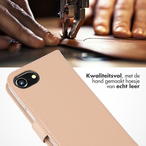 Selencia Echt Lederen Bookcase iPhone SE 4 - Dusty Pink, afbeelding 2