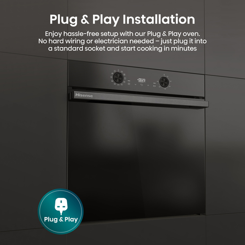 Hisense Hi2 BI624CBPGUK Built In Electric Single Catalytic, Plug & Play Oven - Jet Black – image 4