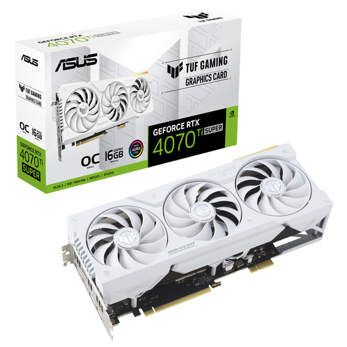 ASUS TUF Gaming TUF-RTX4070TIS-O16G-BTF-WHITE NVIDIA GeForce RTX 4070 Ti SUPER