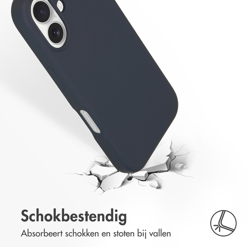 Accezz Liquid Silicone Backcover met MagSafe iPhone 16 Telefoonhoesje Blauw, afbeelding 5