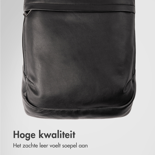 Accezz Leather Laptop rugzak 16 inch - Zwart, afbeelding 4
