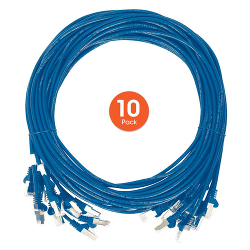 CAT6 U/UTP SLIM NETWORK PATCH CABLE, 20 FT., BLUE, 10-PACK