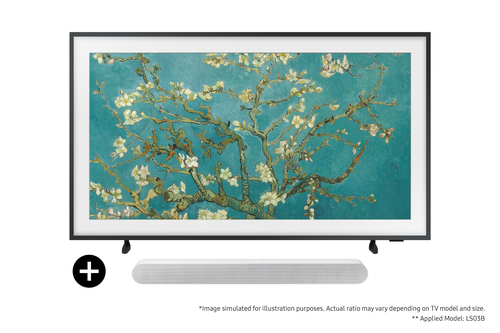 Samsung The Frame 2023 43” QLED 4K HDR Smart TV with S61B S-Series Lifestyle Soundbar – image 1