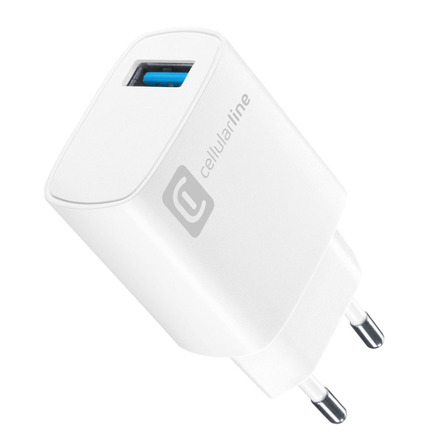 Cellularline ACHUSB18WSMLW зарядное устройство для мобильных устройств Смартфон, Универсальная Белый Кабель переменного тока Для помещений
