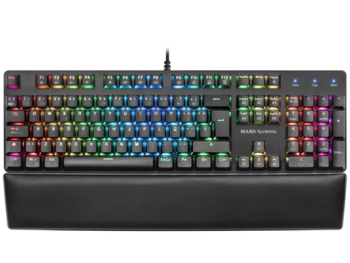 Mars Gaming MK5BRES RGB Mechanical Keyboard Padded Wrist Rest Switch OUTEMU SQ Brown Spanish Language