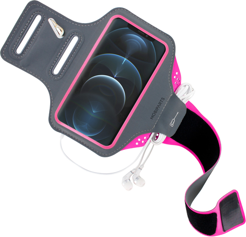 Mobiparts Comfort Fit Sport Armband Apple iPhone 12/12 Pro Neon Pink – image 4
