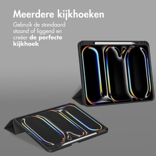 Accezz Smart Silicone Bookcase voor Apple iPad Pro 13 (2024) M4 Tablethoesje Zwart, afbeelding 3