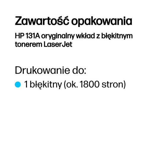 HP 131A oryginalny wkład z błękitnym tonerem LaserJet CF211A