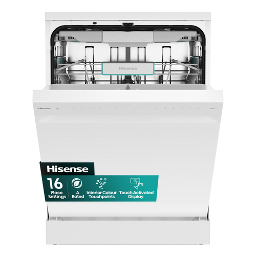 Hisense HS673A90WUK 60cm Freestanding Dishwasher - White - image 1