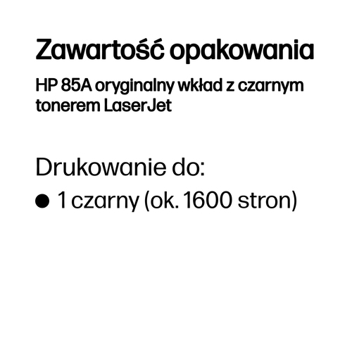 HP 85A oryginalny wkład z czarnym tonerem LaserJet CE285A