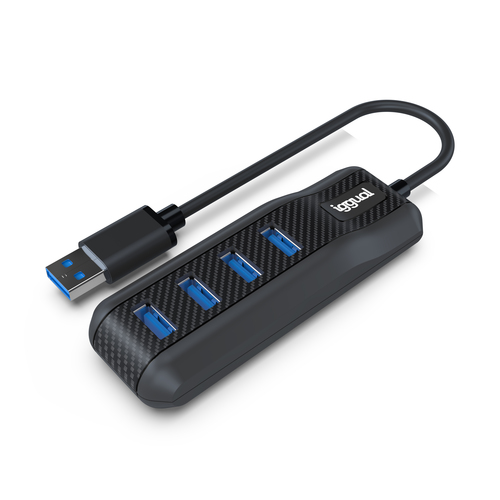 iggual IGG317907 interface hub USB 3.2 Gen 1 (3.1 Gen 1) Type-A 5000 Mbit/s Grey, Carbon