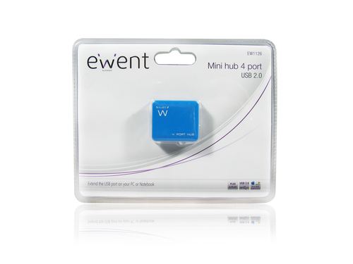 Ewent EW1126 interface hub 480 Mbit/s Blue – image 2