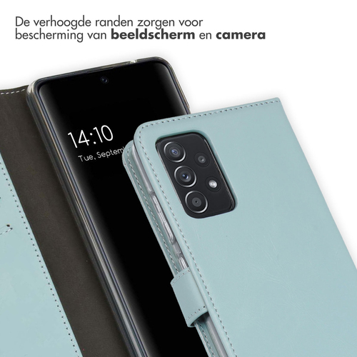 Selencia Echt Lederen Bookcase Samsung Galaxy A52(s) (5G/4G) -Lichtblauw, afbeelding 4