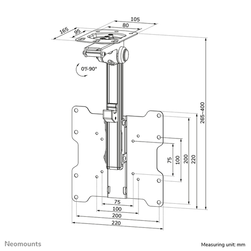 Neomounts  FPMA-C020 - Monitor plafondsteun, afbeelding 9