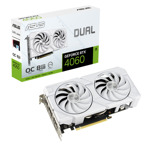 Tarjetas de Video ASUS DUAL-RTX4060-O8G-EVO-WHITE