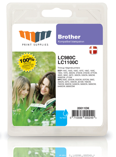 MM Cyan Inkjet Cartridge - Replaces Brother LC980C & LC1100C - 100% Extra ink compared to OEM