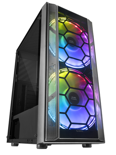 Mars Gaming MC500 ATX PC Case 2 XXL FRGB Fans Window and Grilles Black – image 1