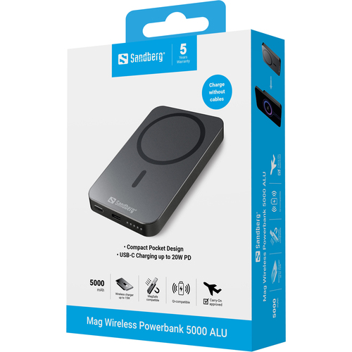 Sandberg Magnet Wireless Powerbank 5000 ALU – image 5