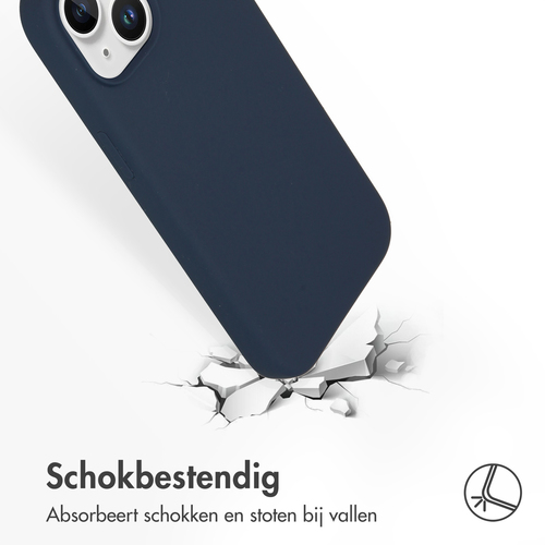 Accezz Liquid Silicone Backcover met MagSafe iPhone 15 - Donkerblauw, afbeelding 5