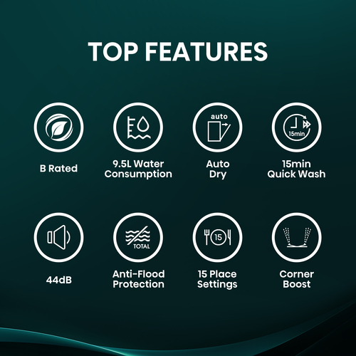 Hisense Hi4 HS643B90B Full Size Freestanding Dishwasher - Black Inox – image 3