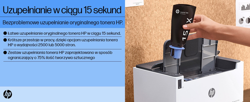 Drukarka laserowa HP LaserJet Tank 2504dw SF toner startowy ok. 5000 str. WiFi Bluetooth USB LAN (Ethernet)