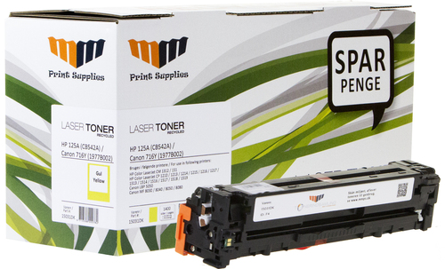 MM Yellow Laser Toner - HP 125A (CB542A) / Canon 716Y (1977B002) - For HP Color LaserJet / Canon LBP & MF