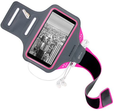 Mobiparts Comfort Fit Sport Armband Samsung Galaxy J6 Plus (2018) Neon Pink – image 2